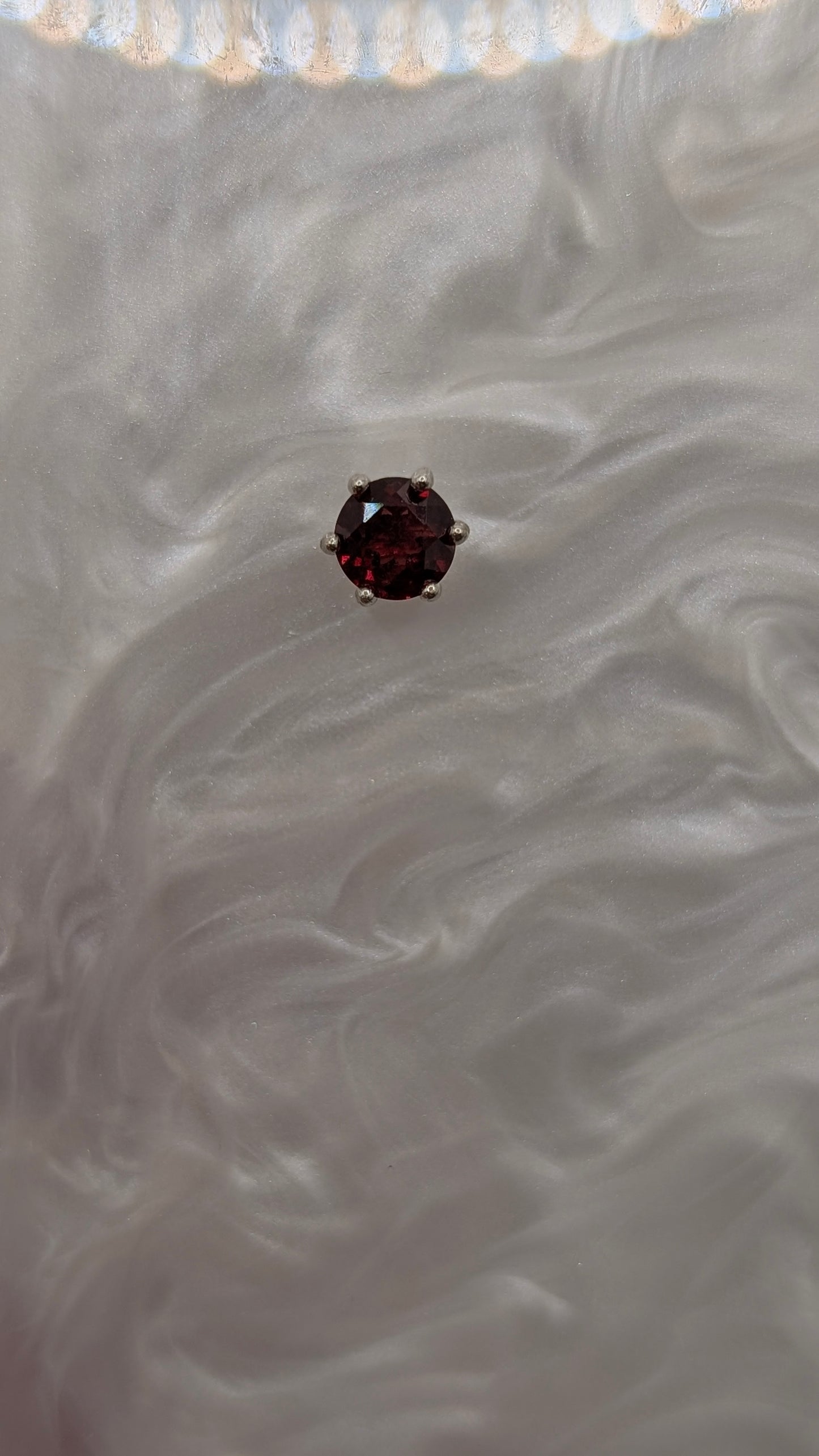 Red garnet stud earrings