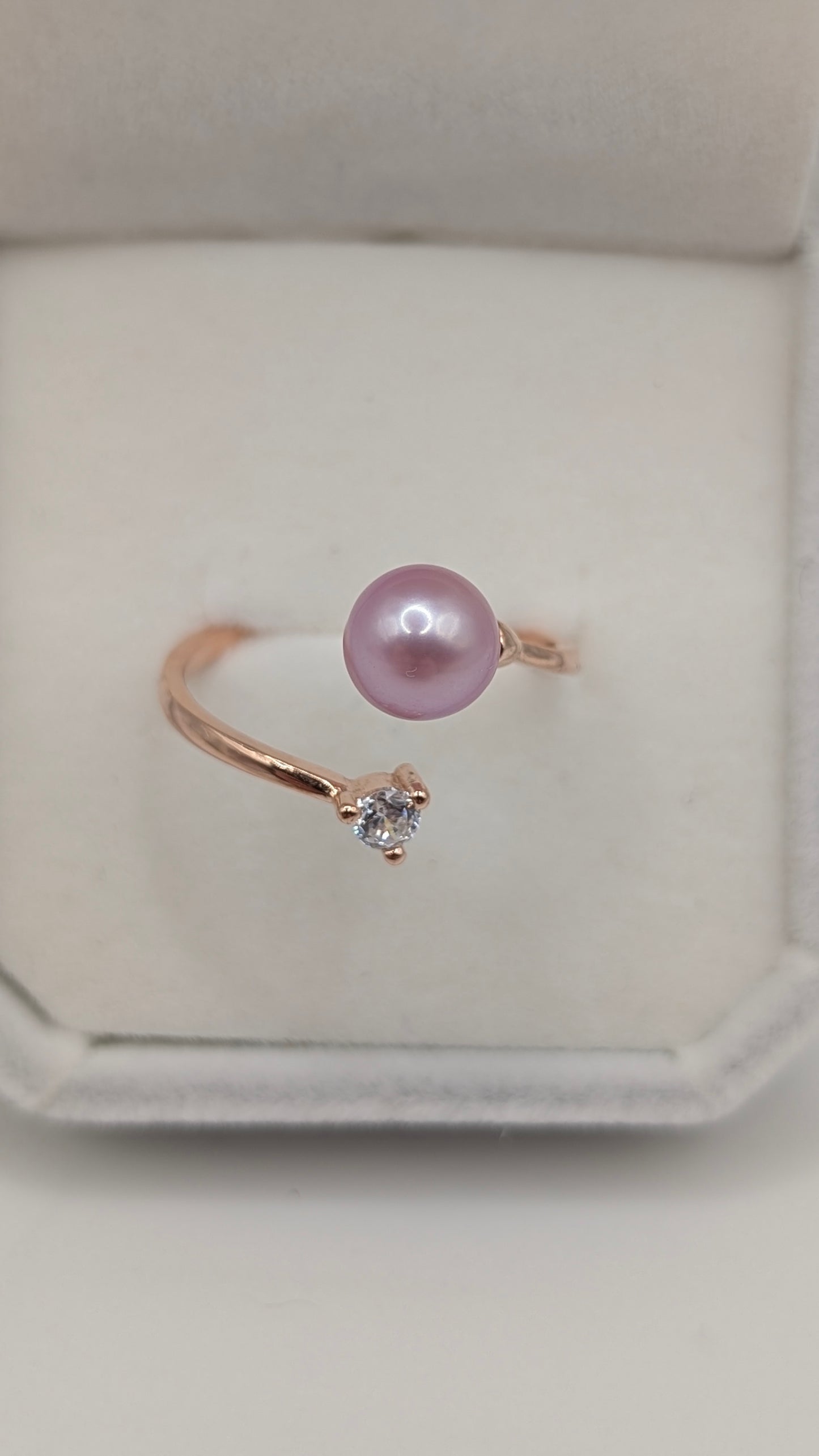 pink/lilac rose gold ring