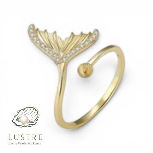 Golden mermaid tail ring