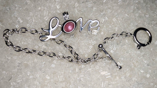 Silver plated Love cage bracelet