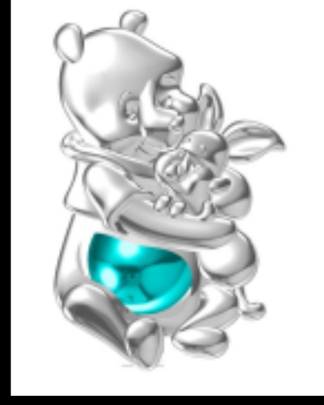 Pooh bear and piglet with yellow pearl