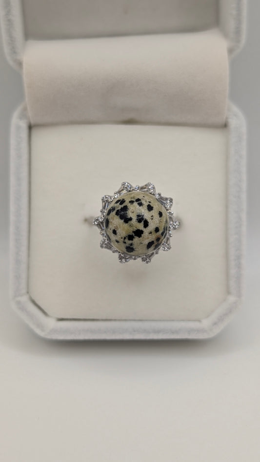 Dalmation jasper Halo ring