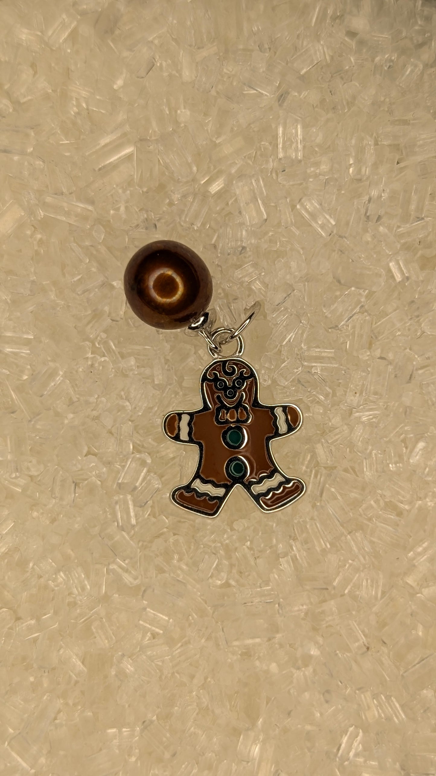 Ginger bread man pearl pendant